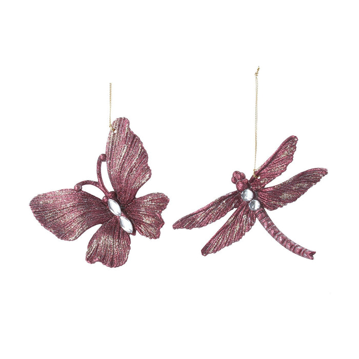 Acrylic Dec 10cm - Burgundy Butterfly/Dra