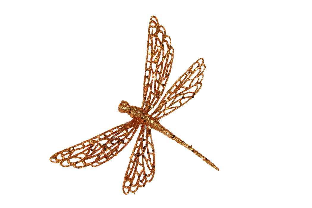 Copper Glitter Dragonfly Clip