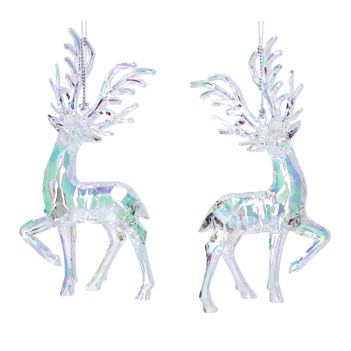 Clear Lustre Acrylic Deer Dec, 2as