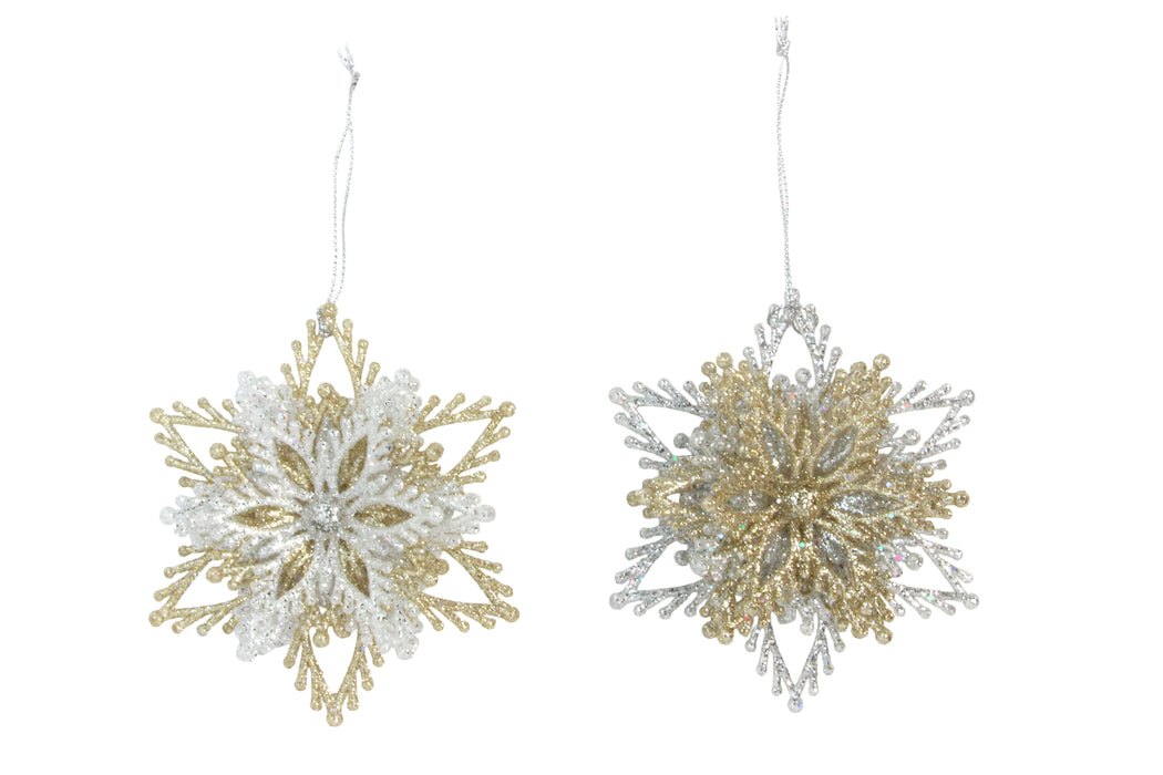 Acrylic Layered Snowflake Dec, 2as - Gold