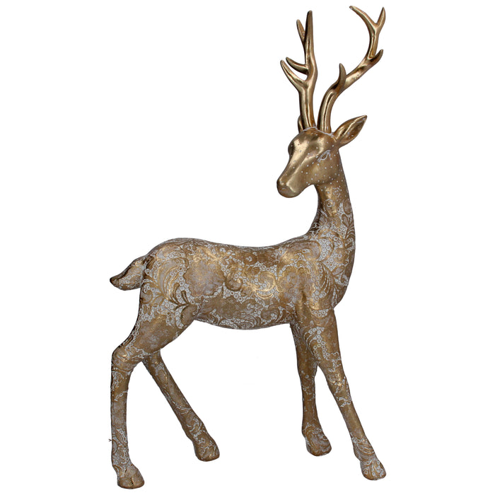 Textured Gold Resin Stag Orn