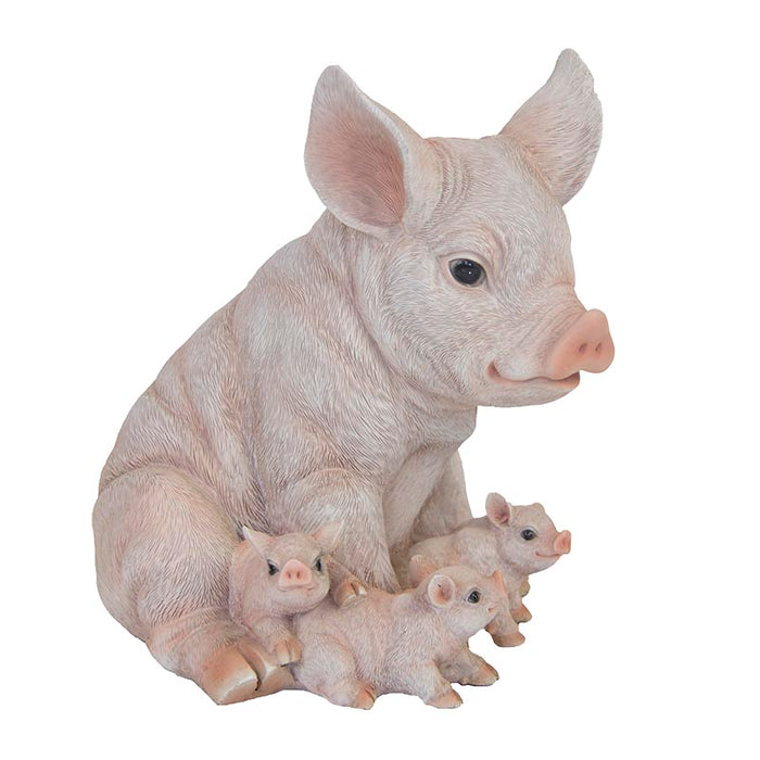 37000395 - PIG WITH PIGLETS SITTING