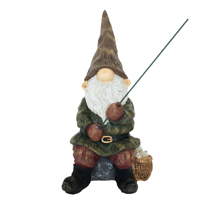 37000413 - GNOME WITH FISHING- ROD — Willowbrook Garden Centre
