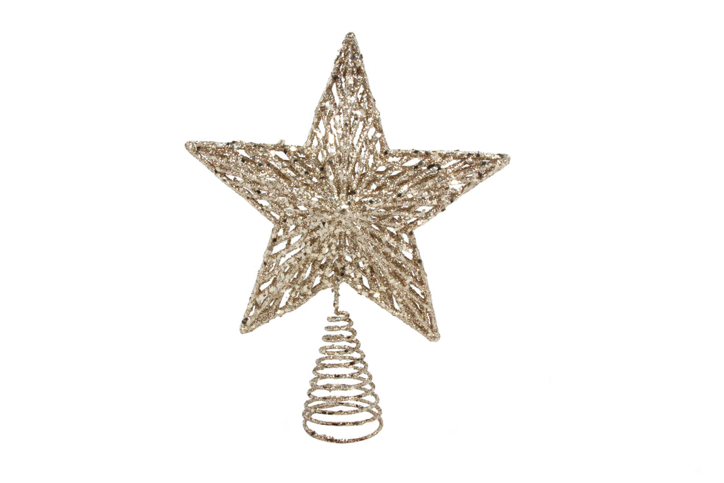 Gold Glitter Moulded Tree Top Star