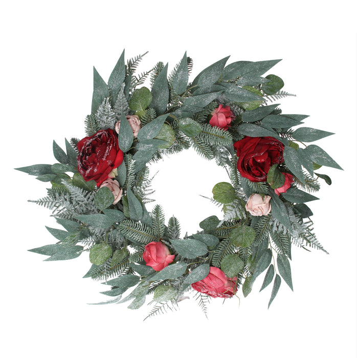 Eucalyptus/Red Rose Wreath