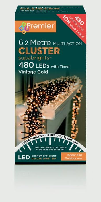 480 M-A LED Clusters Timer Vintage Gold