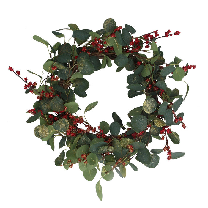 Wreath 50cm - Glittered Eucalyptus/Berry