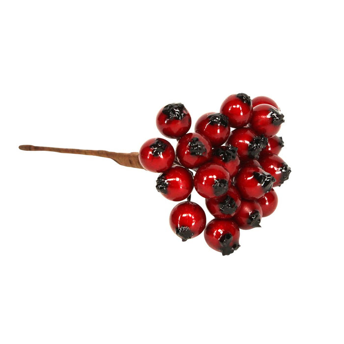 Pick 8cm - Red Holly Berry Bunch
