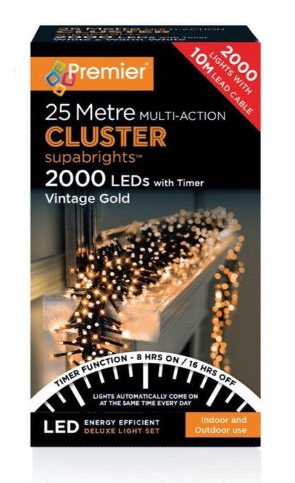 2000 M-A LED Clusters Timer Vintage Gold