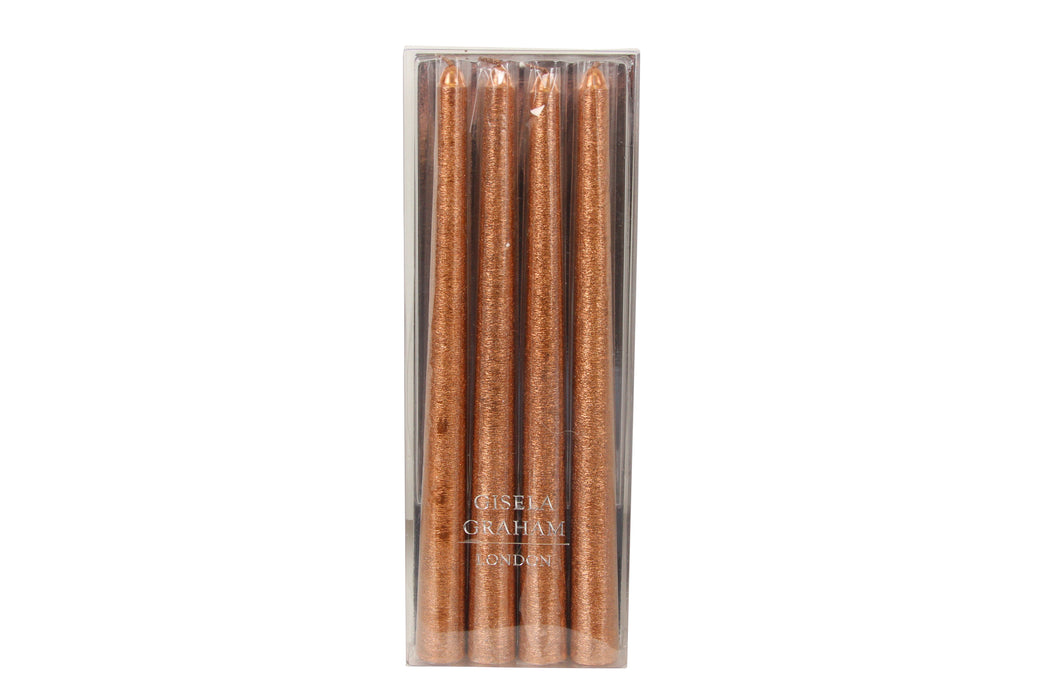 Copper Dipped Wax Taper Candle, Pack/4,