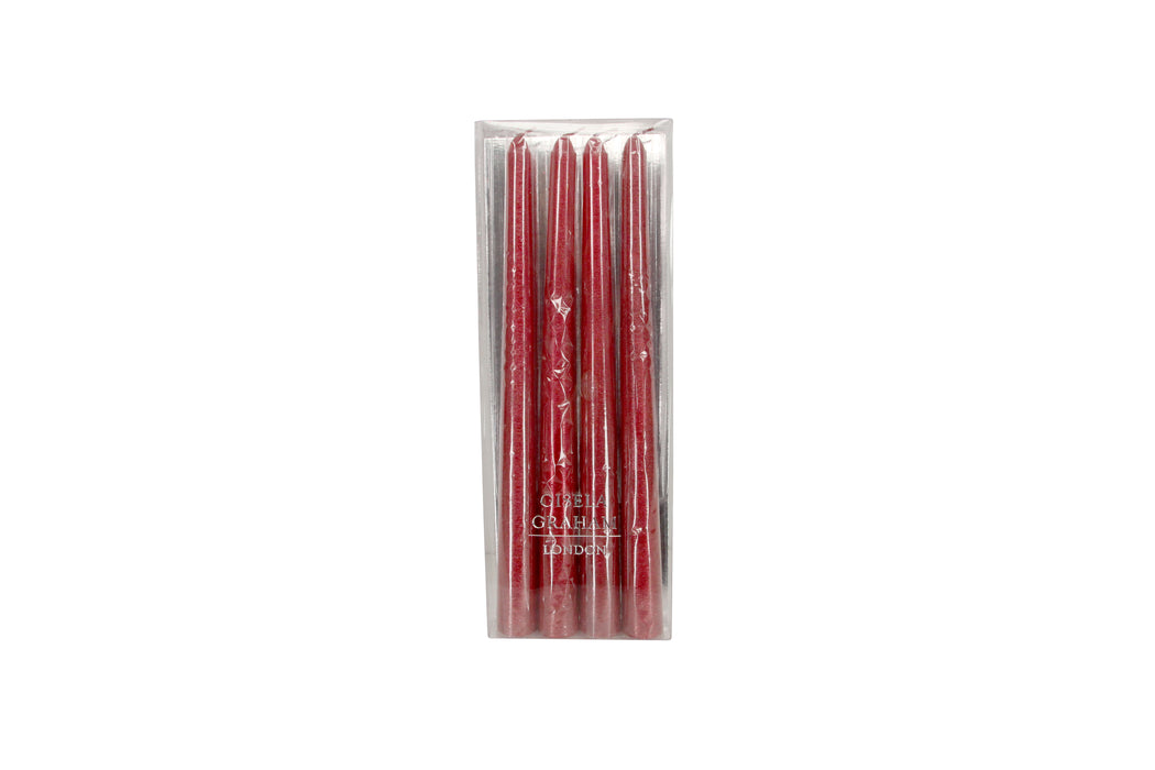 Red Dipped Wax Taper Candle, Pack/4,  (Lx