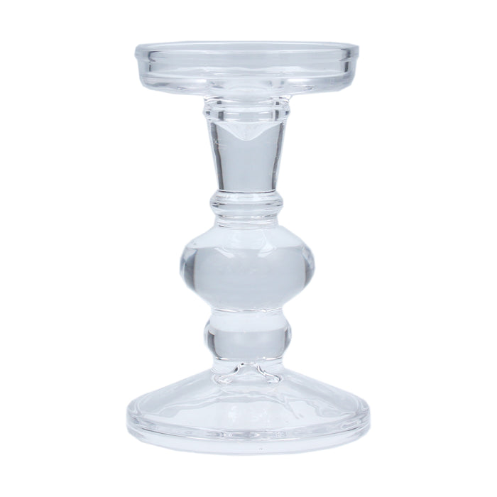 Clear Glass Ball Candlestick, Sml,  (LxWx
