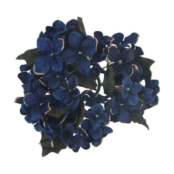 Dark Blue Fabric Hydrangea Candle Ring, S
