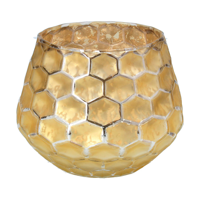 Gold Glass Honeycomb Round Nite Lite Pot,