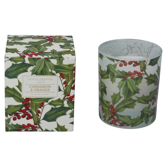Holly Boxed Candle Pot, Lge