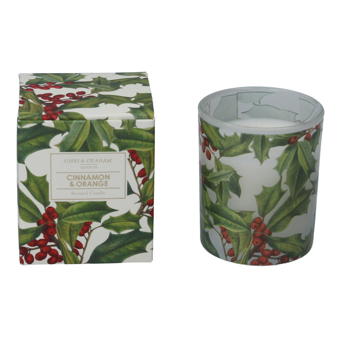 Holly Boxed Candle Pot, Sml