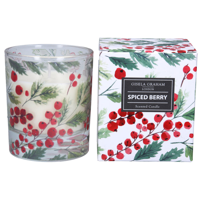 Red Berry Boxed Candle Pot, Lge