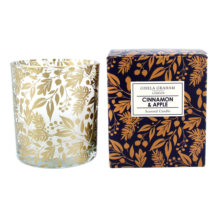 Scented Boxed Candle 10cm - Blue/Gold Lea