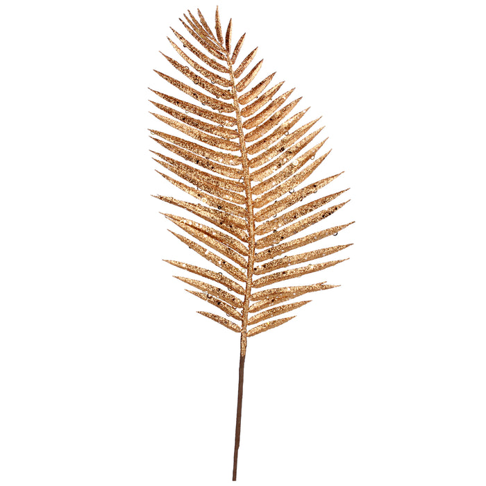 Matt Copper/Glitter Palm Leaf Stem