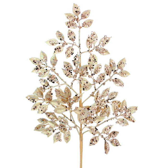 Two-Tone Gold Glitter Acrylic Leaf Branch