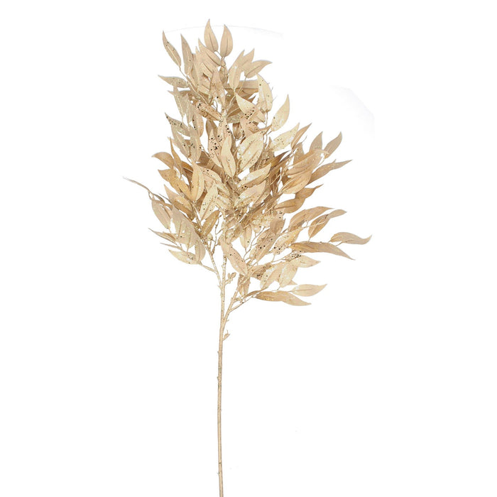 Branch 94cm - Gold Glitter Willow Leaf