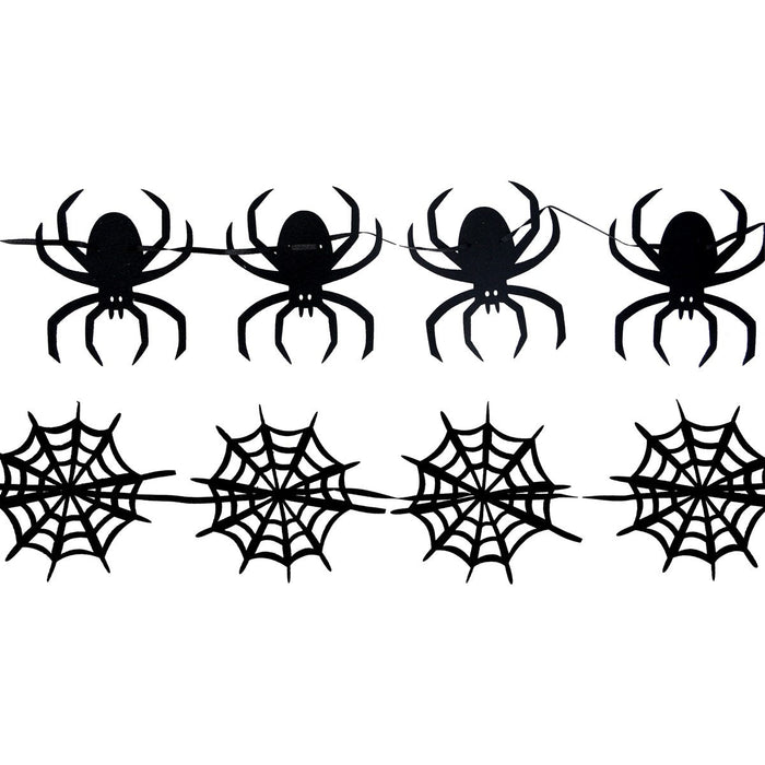 Black Felt Spider/Web Garland